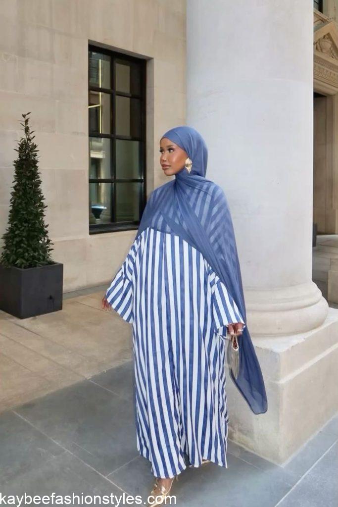 Latest Striped Gown Styles for Ladies