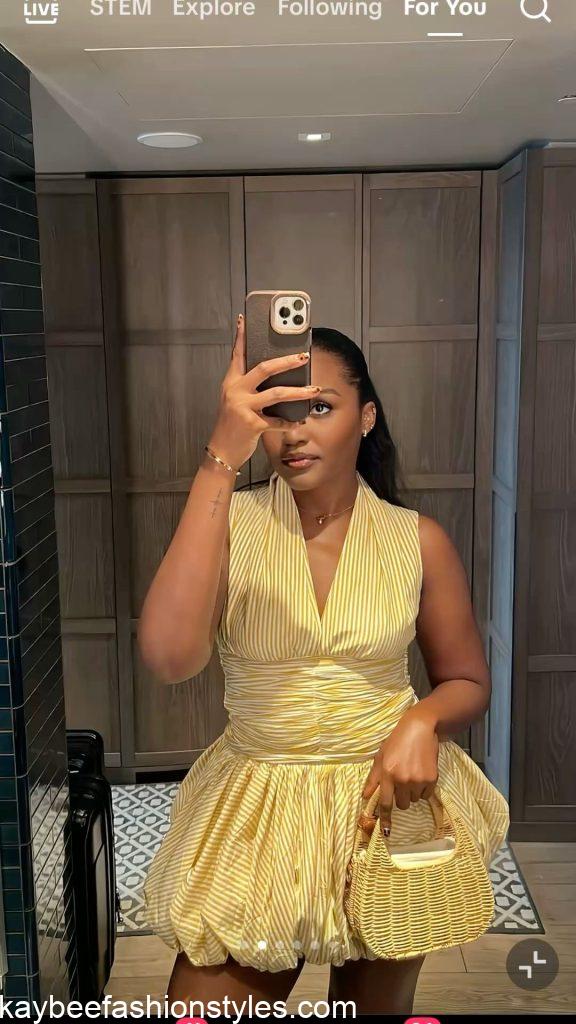 Latest Striped Gown Styles for Ladies